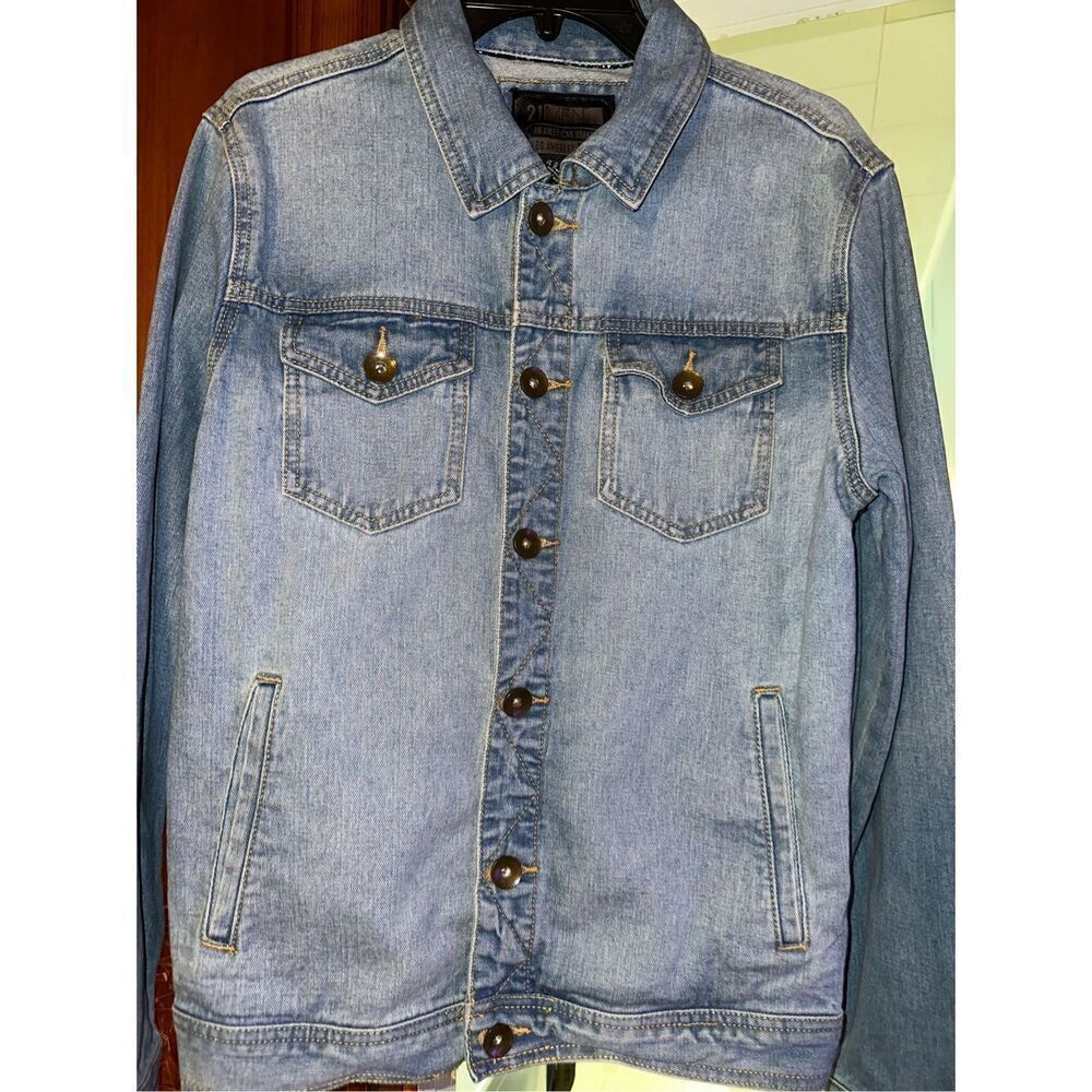 21 Men Los Angeles Denim Blue Jean Jacket Men’s Medium